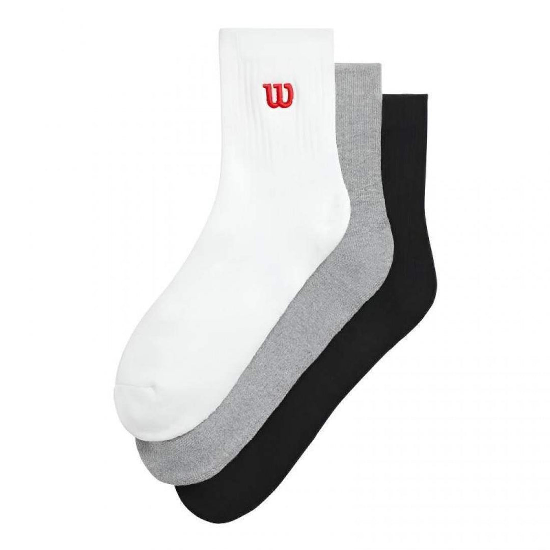Calcetines Wilson Quarter Top Blanco Gris Negro 3 Pares | Wilson