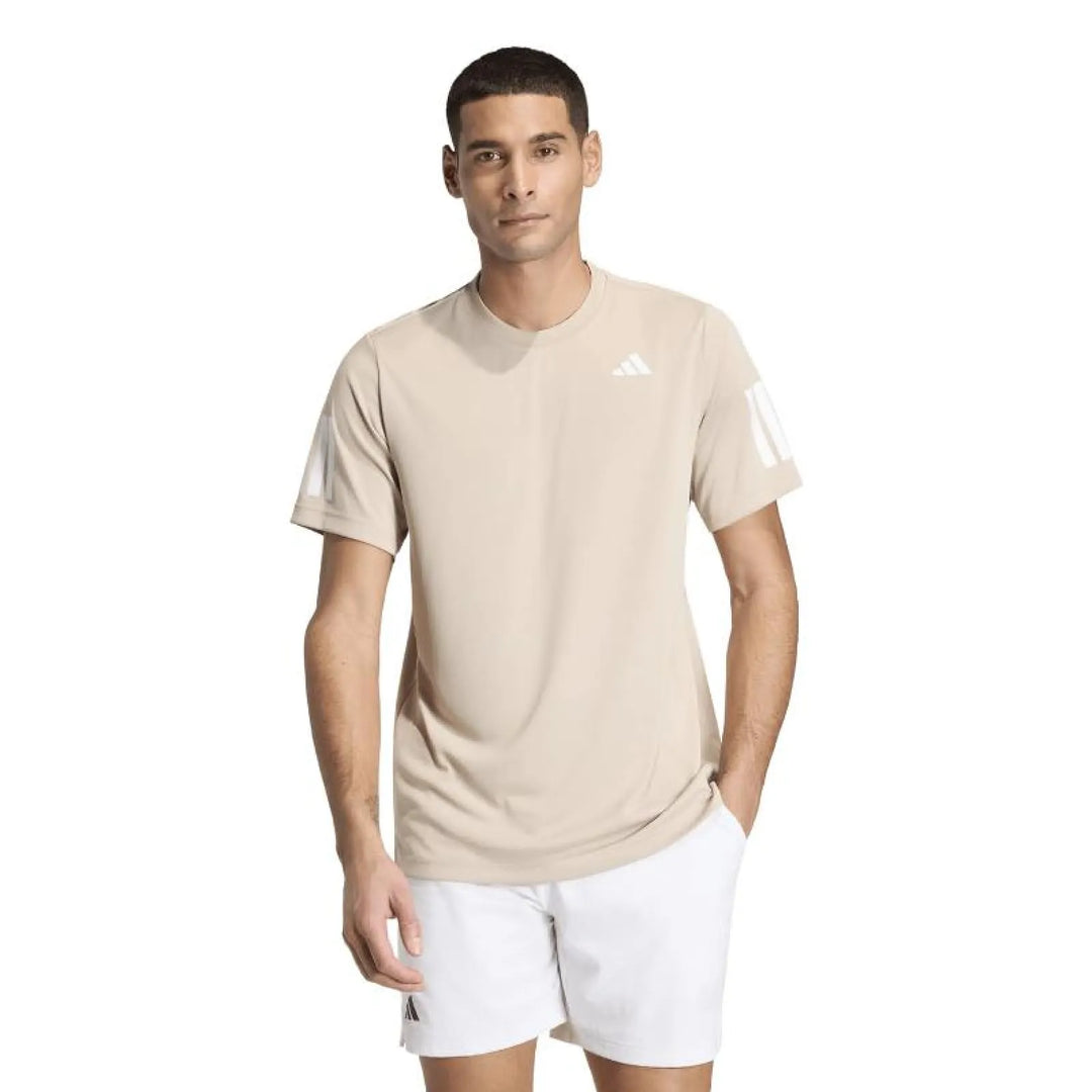 Camiseta Adidas Club 3 Stripes Beige