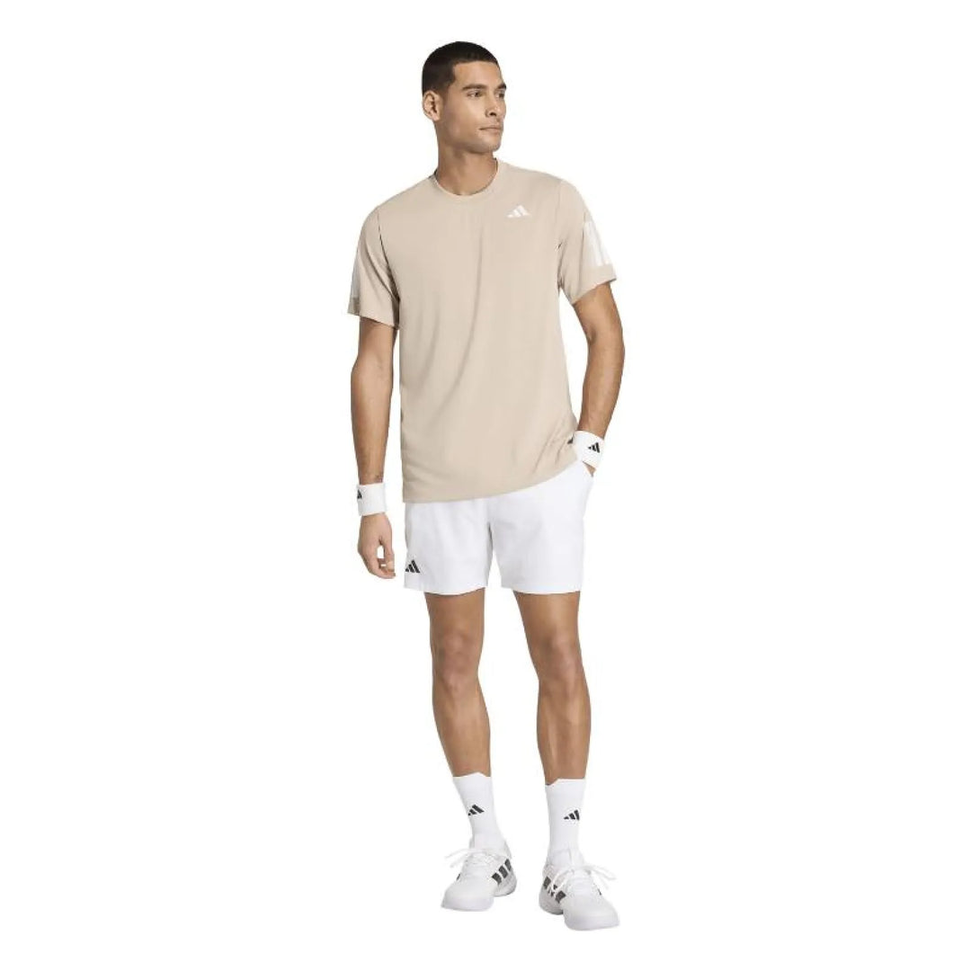 Camiseta Adidas Club 3 Stripes Beige