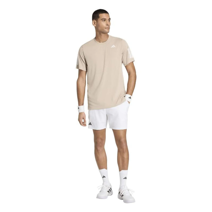 Camiseta Adidas Club 3 Stripes Beige