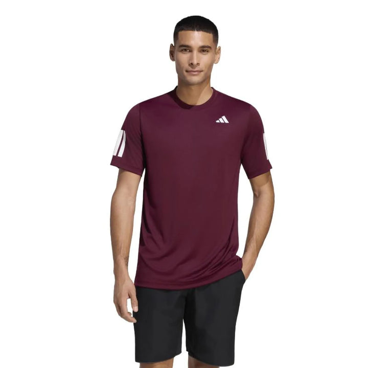 Camiseta Adidas Club 3 Stripes Marron