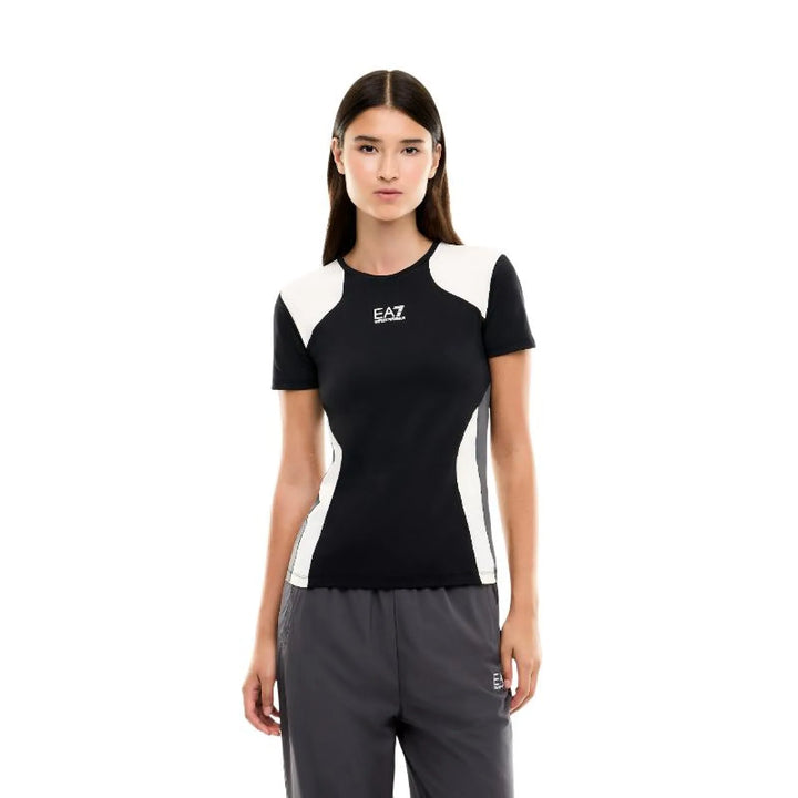 Camiseta Armani EA7 Ventus 7 Tennis Pro Stretch Negro Mujer