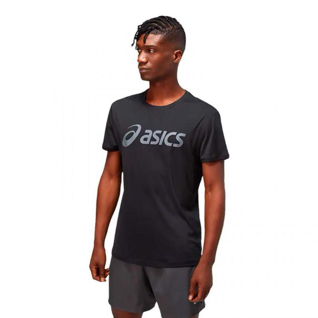 Camiseta Asics Core SS Performance Logo Grande Negro Gris | Asics