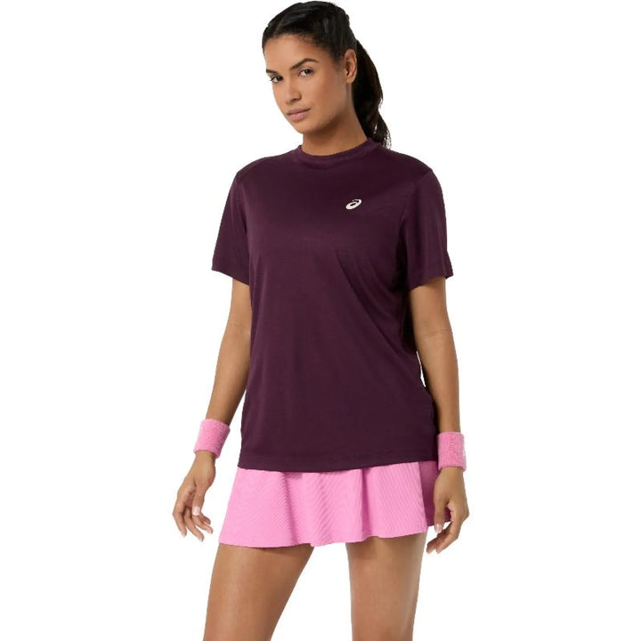 Camiseta Asics Court SS Top Granate Oscuro Mujer