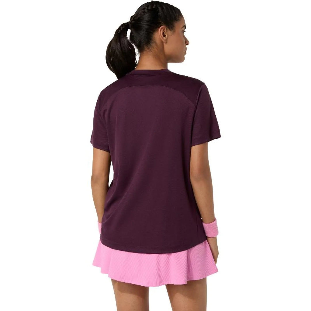 Camiseta Asics Court SS Top Granate Oscuro Mujer