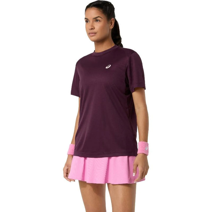 Camiseta Asics Court SS Top Granate Oscuro Mujer