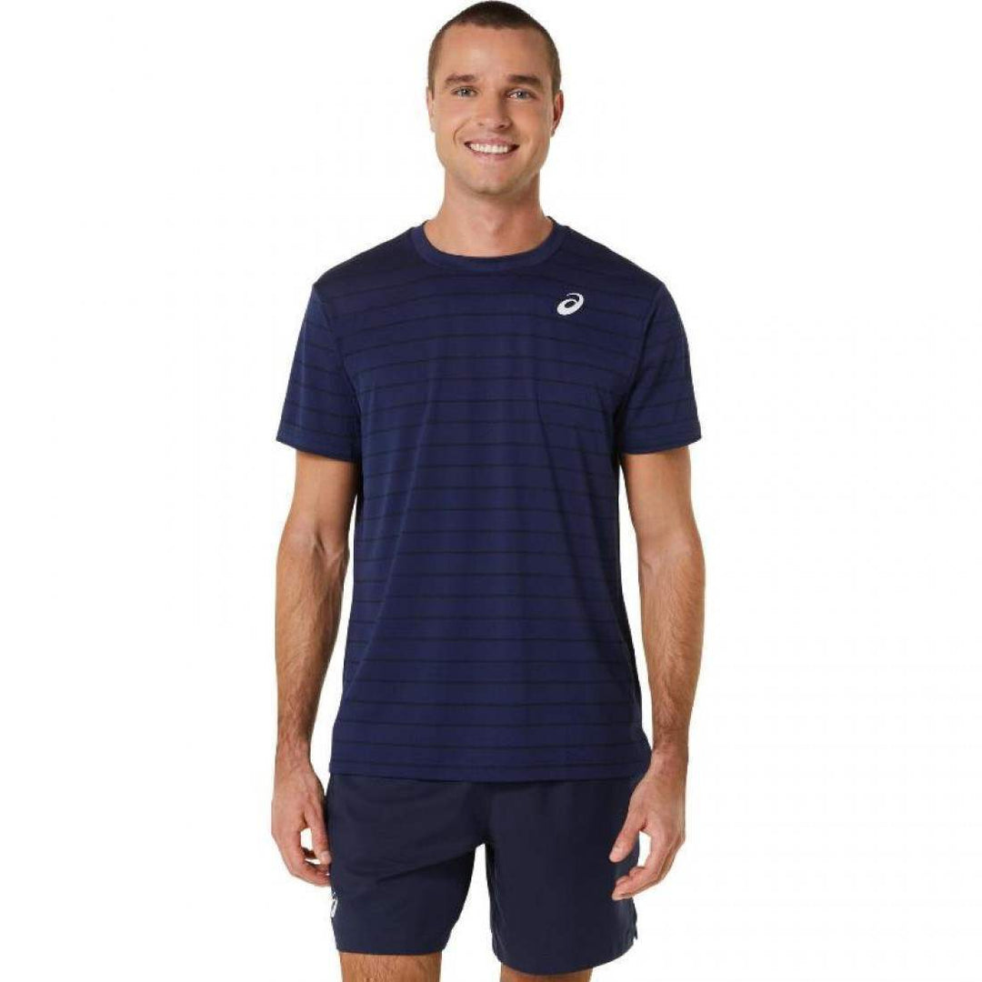 Camiseta Asics Court Stripe Marino Negro | Asics