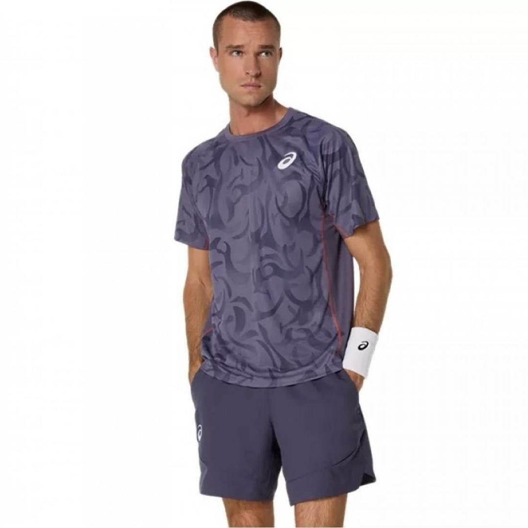 Camiseta Asics Game SS Top Gris Purpura