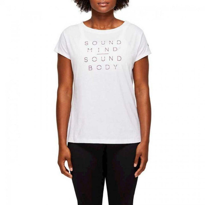 Camiseta Asics Graphic Blanco Brillante Mujer | Tienda Padelpoint