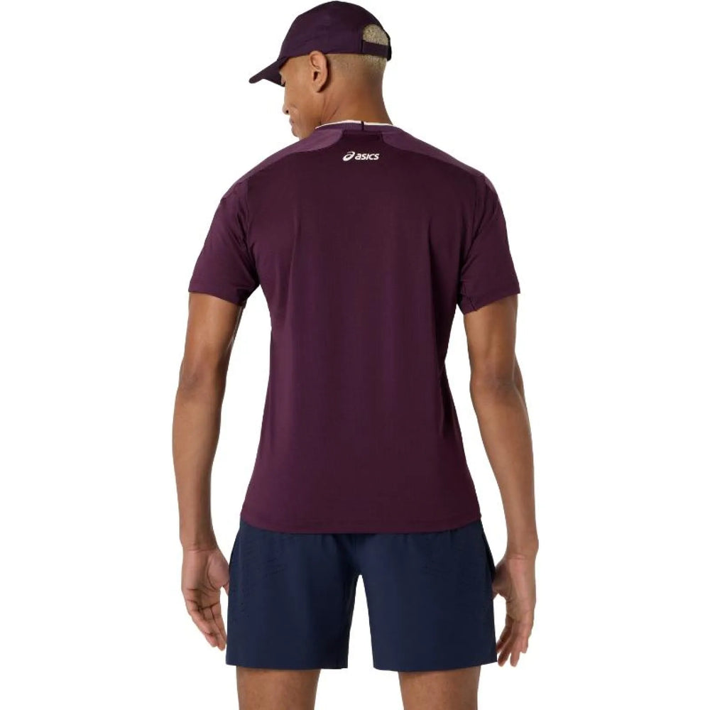 Camiseta Asics Match Jacquard SS Top Granate Oscuro