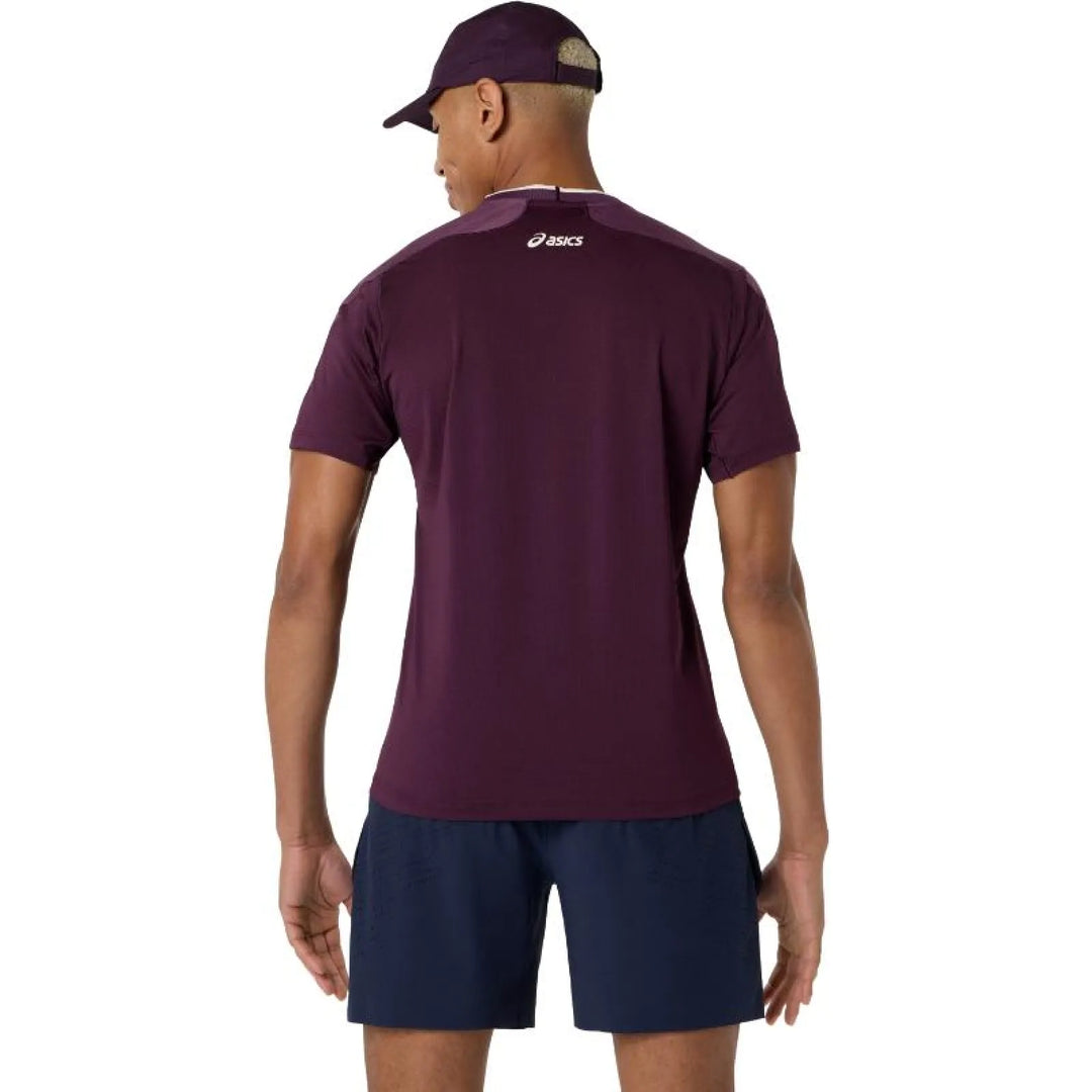 Camiseta Asics Match Jacquard SS Top Granate Oscuro