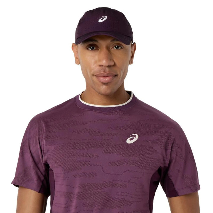 Camiseta Asics Match Jacquard SS Top Granate Oscuro