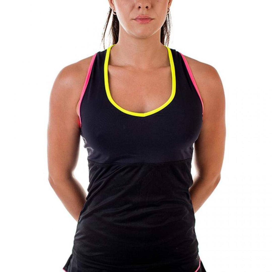 Camiseta BB Lyra Negro Amarillo Rosa Fluor | Bb