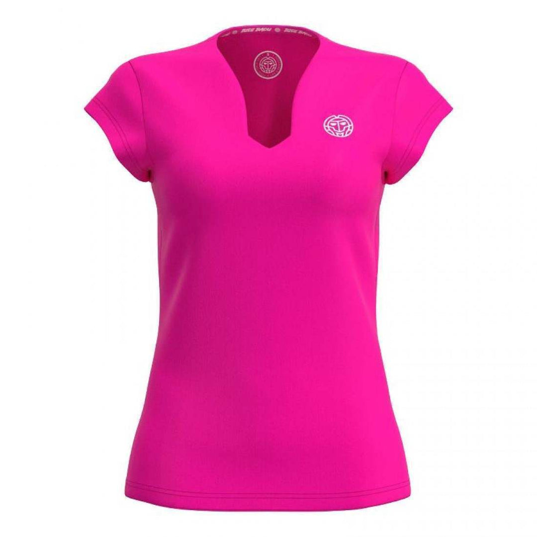 Camiseta Bidi Badu Crew V-Neck Rosa Mujer | BIDI BADU