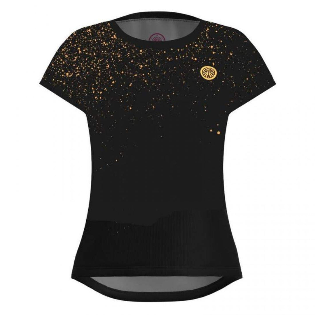 Camiseta Bidi Badu Paris Capsleeve Negro Dorado Mujer | BIDI BADU