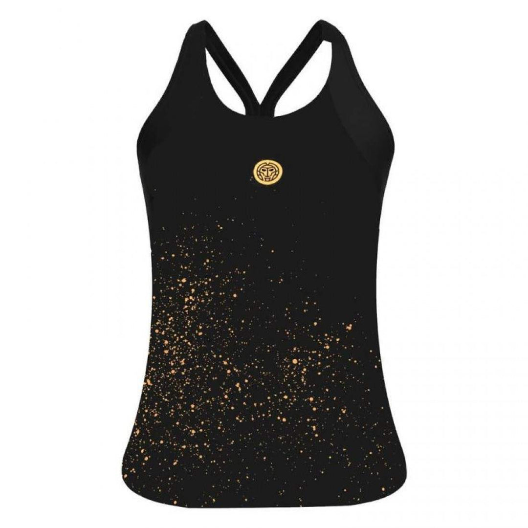 Camiseta Bidi Badu Paris Negro Dorado Mujer | BIDI BADU