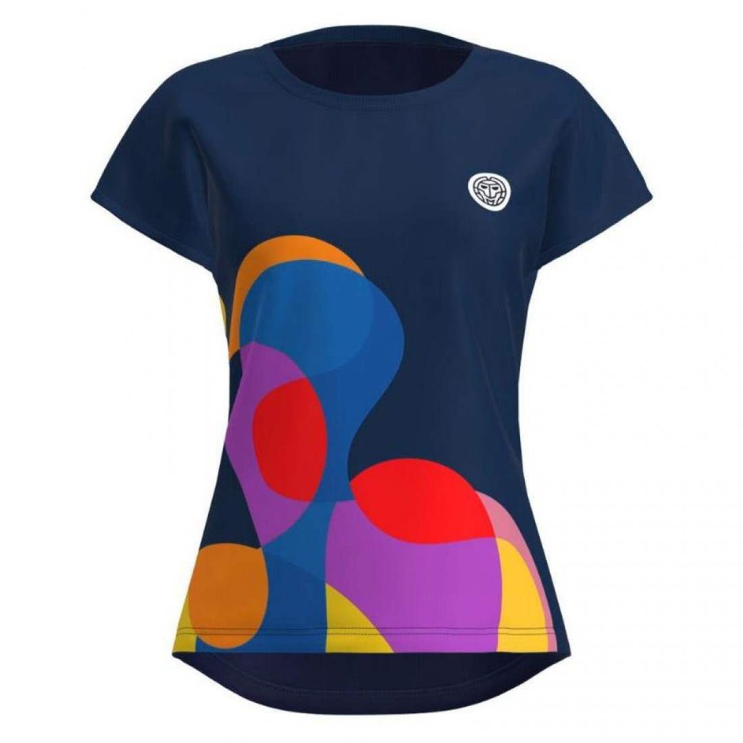 Camiseta Bidi Badu Twiggy Capsleeve Azul Oscuro Mix Mujer | BIDI BADU