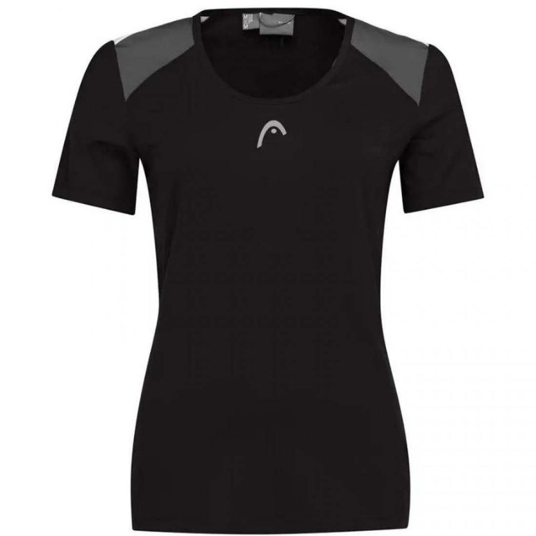 Camiseta Head Club 22 Tech Negro Mujer