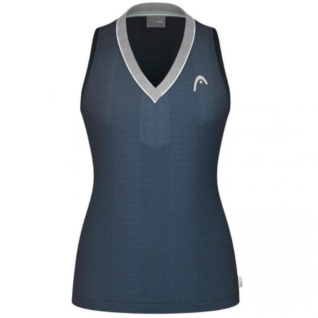 Camiseta Head Performance Azul Marino Plata Mujer