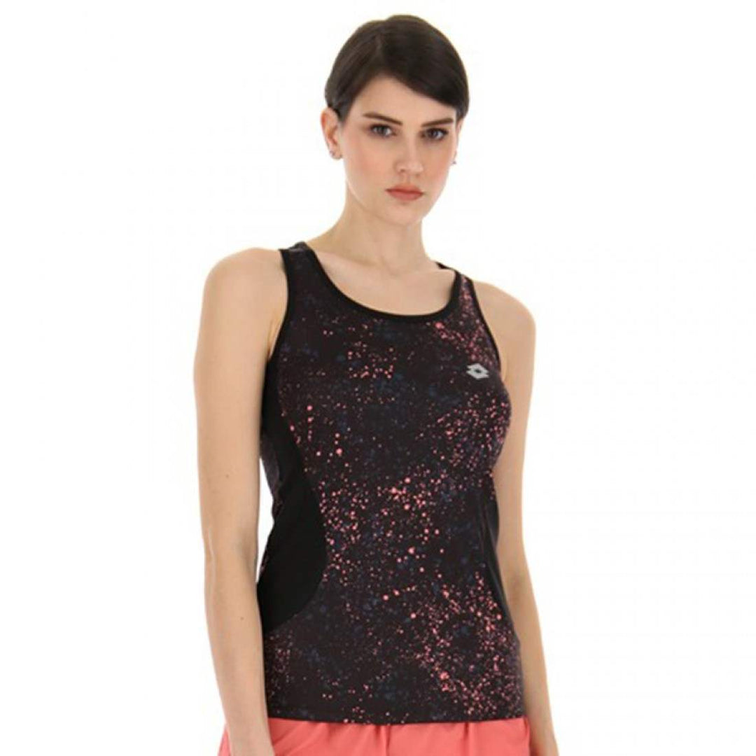 Camiseta Lotto Run Fit II Negro Rosa Chicle | Lotto