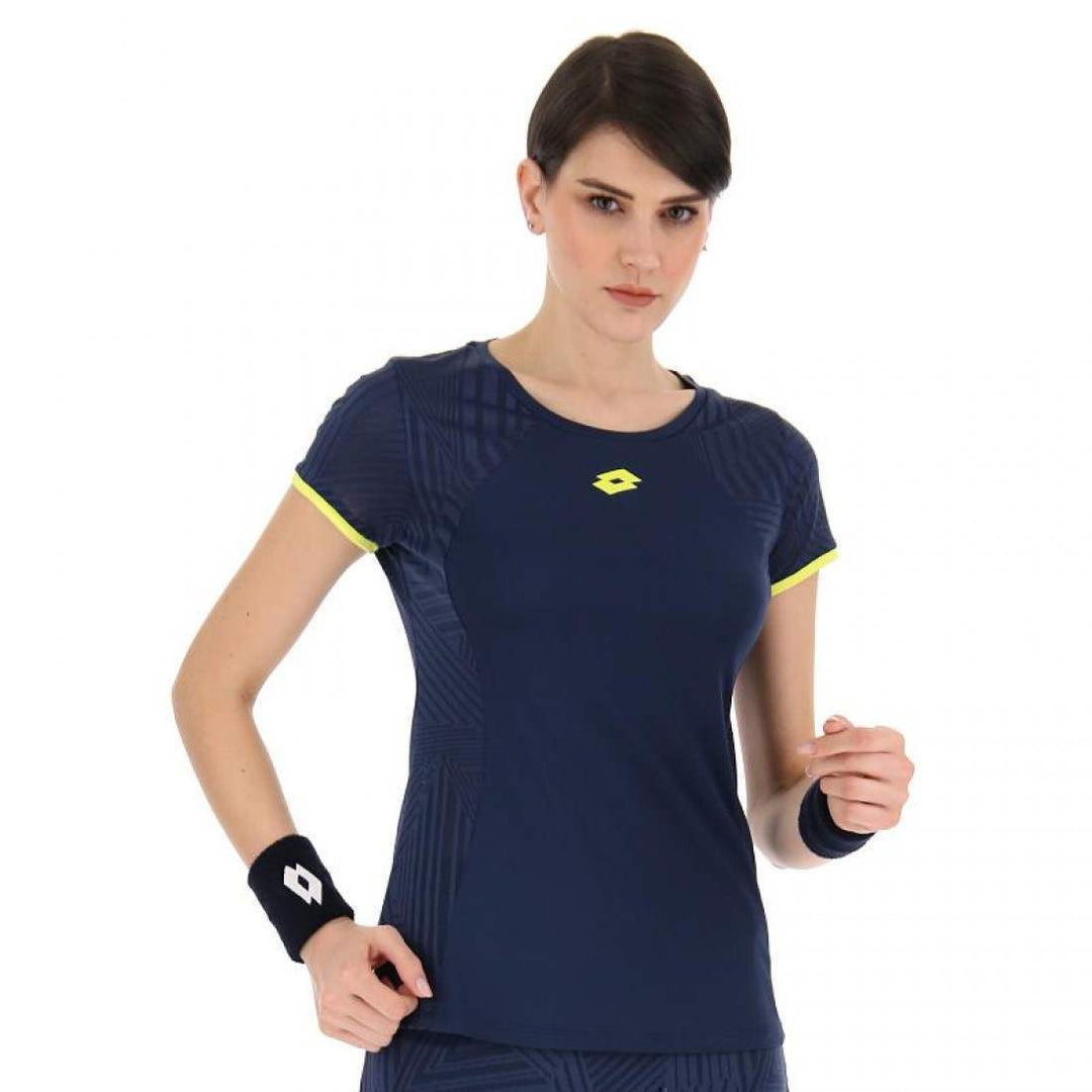 Camiseta Lotto Superrapida V Denim Oscuro Amarillo Acido Mujer | Lotto
