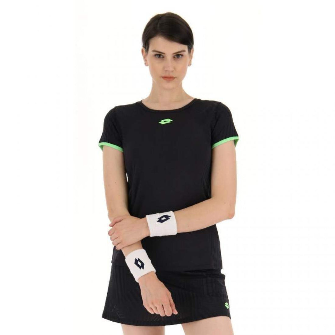 Camiseta Lotto Superrapida V Negro Verde Manzana Mujer | Lotto