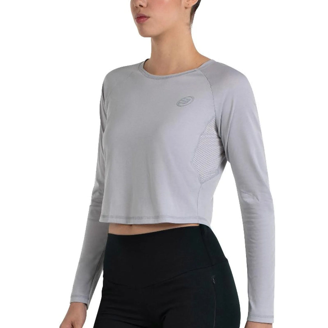 Camiseta Manga Larga Bullpadel Almo Gris Perla Mujer