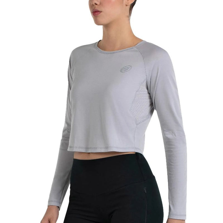Camiseta Manga Larga Bullpadel Almo Gris Perla Mujer