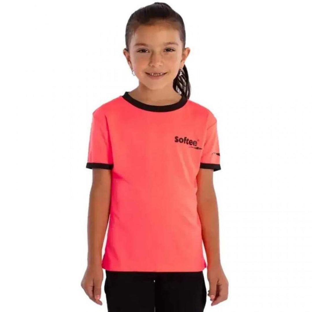 Camiseta Softee Galaxy Coral Fluor Negro Junior