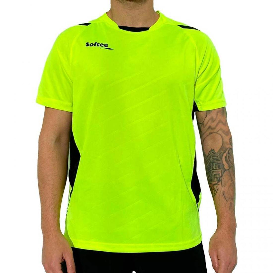 Camiseta Softee Play Amarillo Fluor Negro | Softee