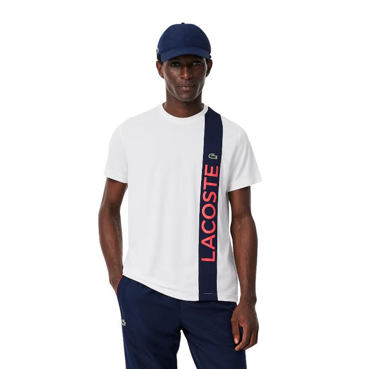 Camiseta Lacoste Sport Ultra Dry Blanco Azul Marino