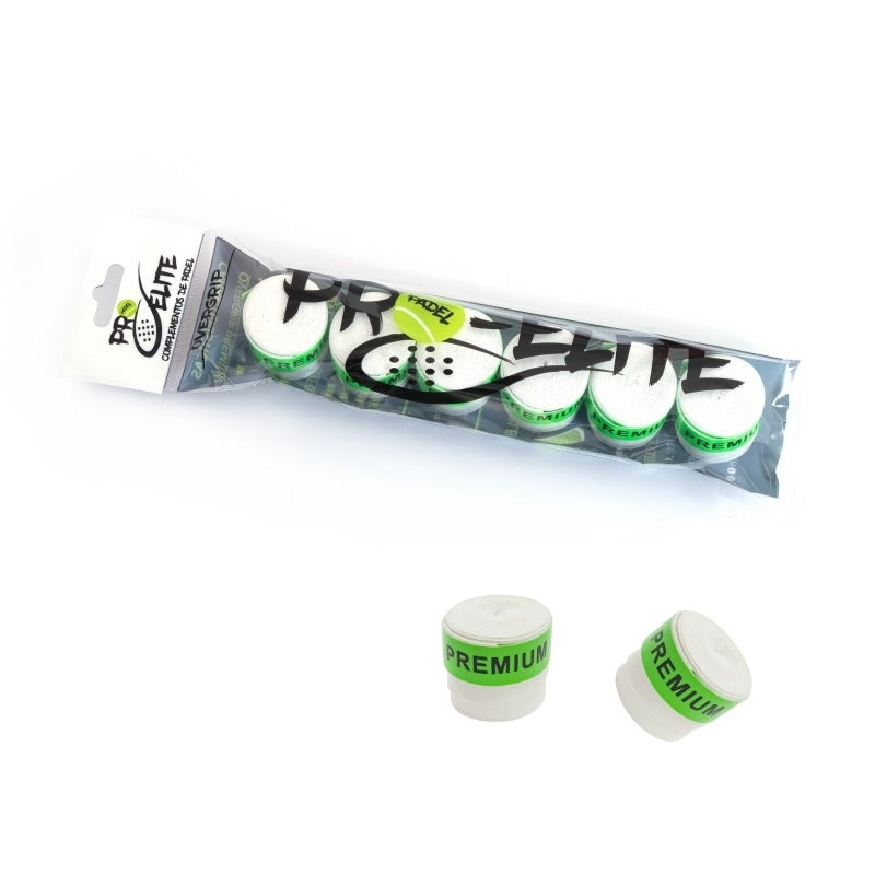 Overgrips Pro Elite Premium Liso Blanco 6 Unidades