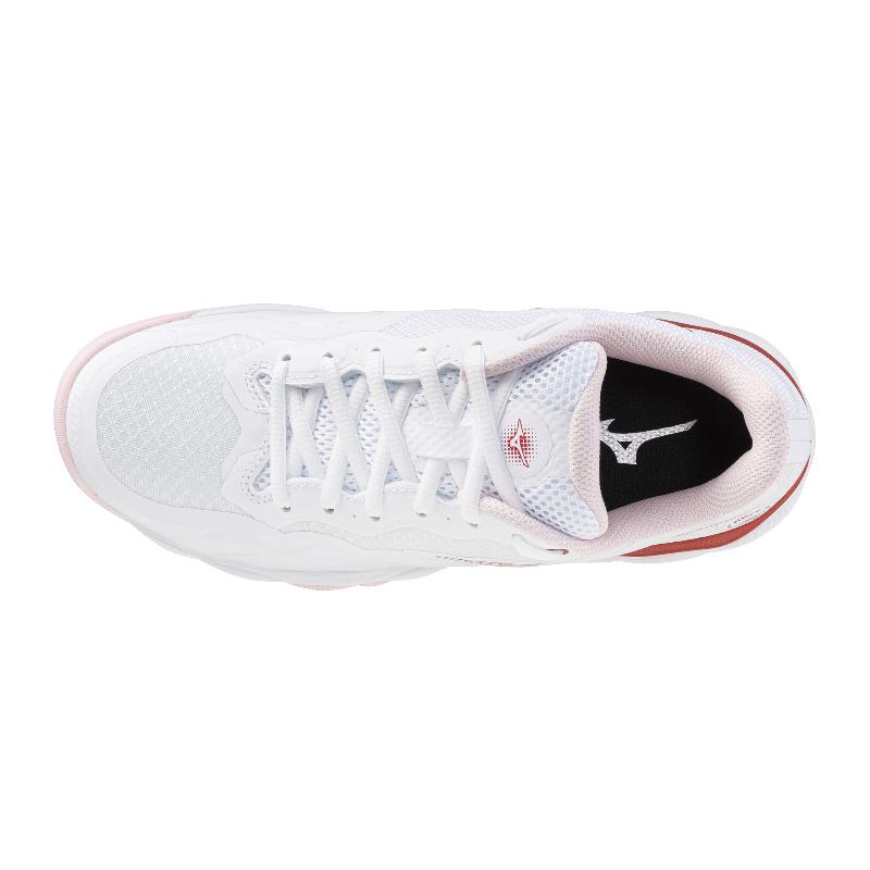 Zapatillas de Padel Mizuno Wave Enforce Court Clay Blanco Rojo Mujer