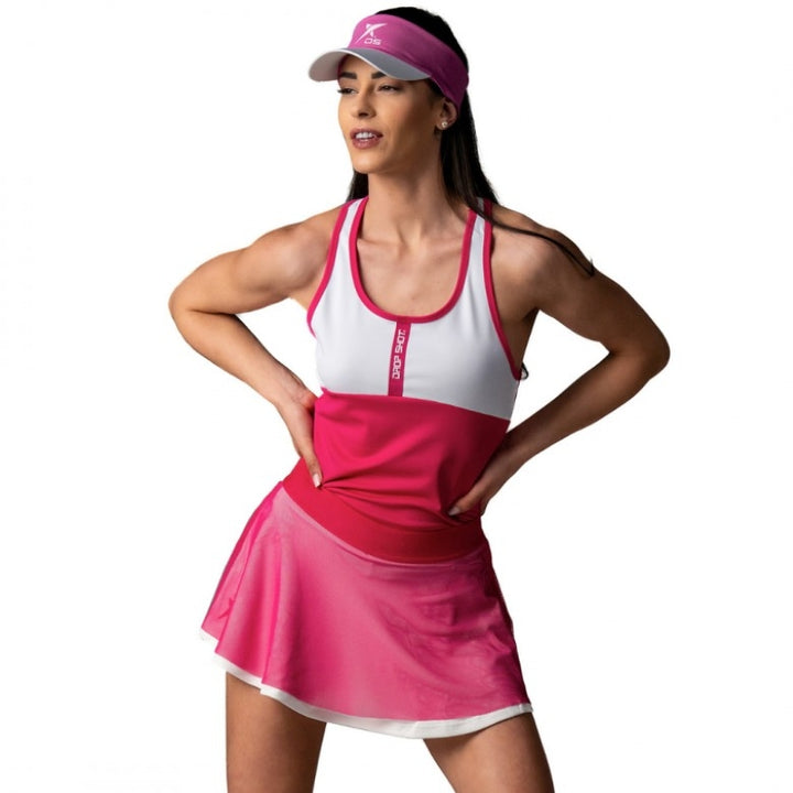 Falda Drop Shot Azalea Rosa Blanco