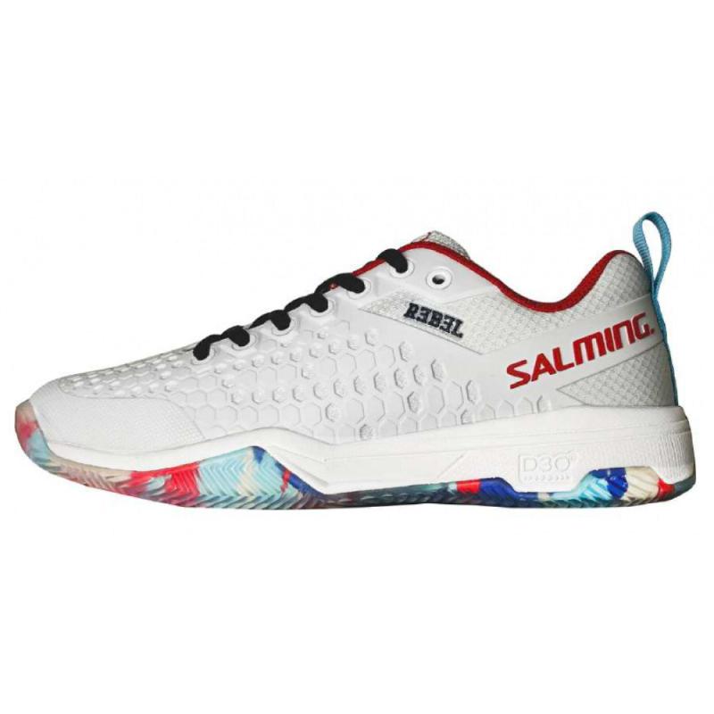 Zapatillas de Padel Salming Rebel Light Dazzle Blanco Rojo Azul Mujer