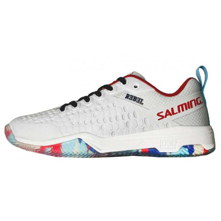 Zapatillas de Padel Salming Rebel Light Dazzle Blanco Rojo Azul Mujer