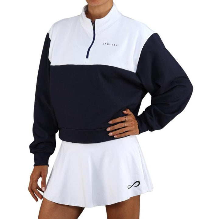 Sudadera Endless Vibe Blanco Azul Marino