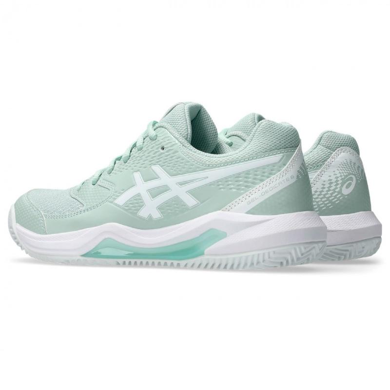 Zapatillas de Padel Asics Gel Dedicate 8 Clay Verde Liquen Blanco Mujer
