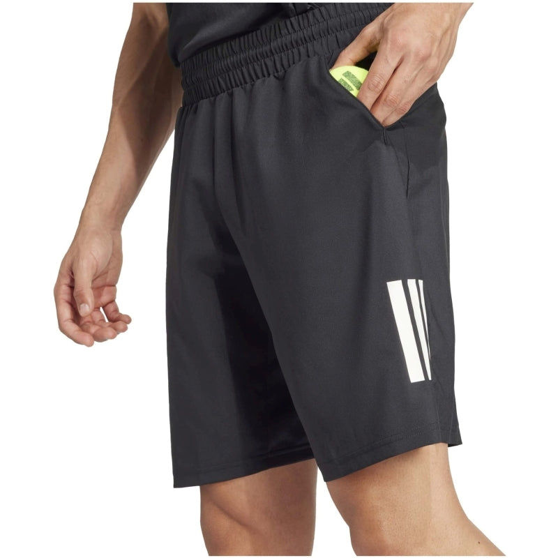 Short Adidas Club 3 Stripes Negro Blanco