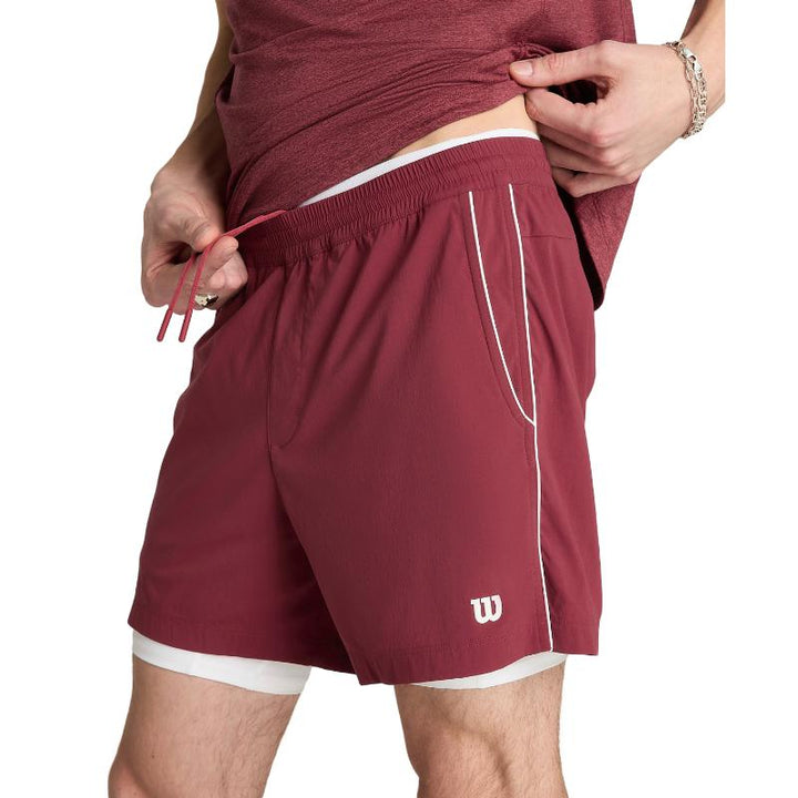 Short Wilson Tenis Volley 6 Rojo Oscuro