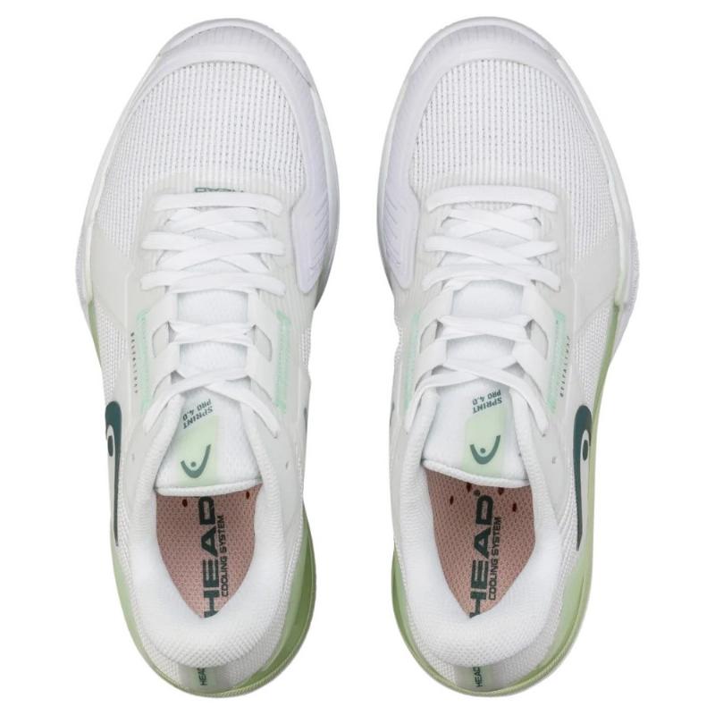 Zapatillas de Pádel de Pádel Head Sprint Pro 4.0 Clay Blanco Verde Claro Mujer