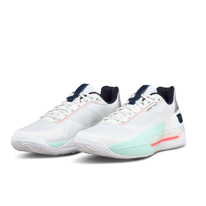 Zapatillas de Padel Wilson Rush Tour 5 Clay Blanco Aqua Coral