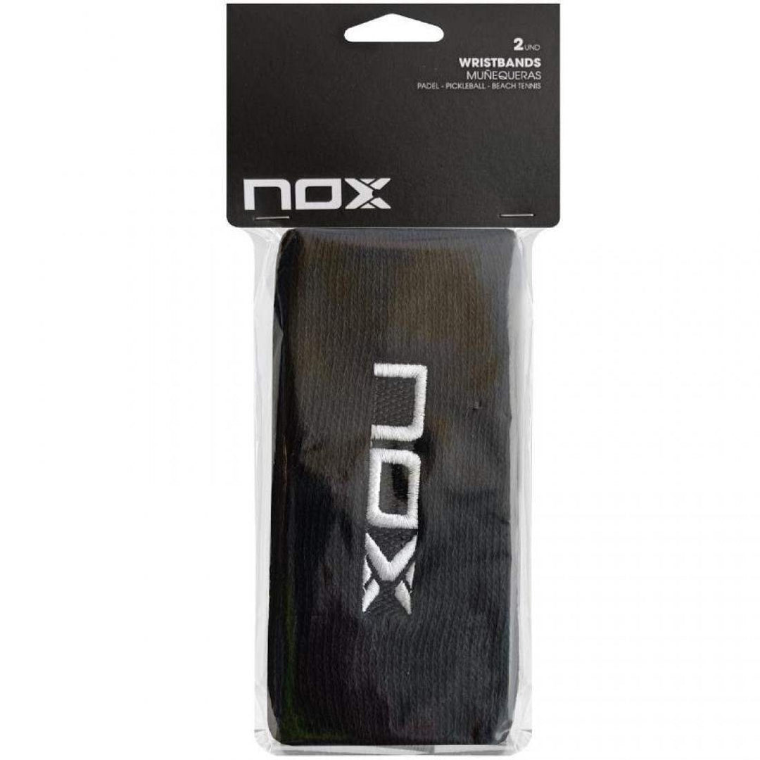 Munequeras Nox Largas Negro Logo Blanco 2 Unidades