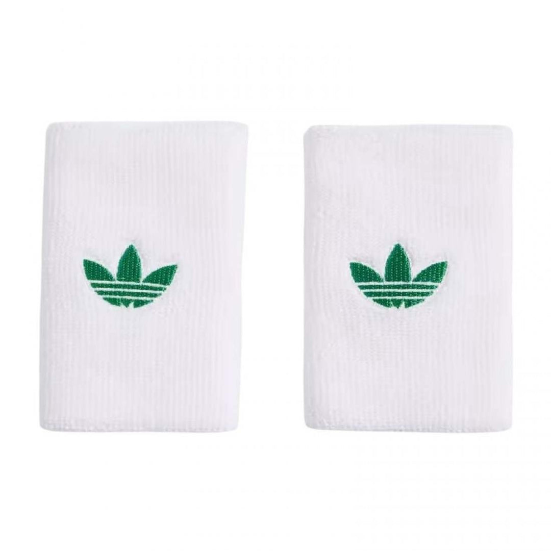 Muñequeras Adidas Original Largas Blanco Verde 2 Unidades