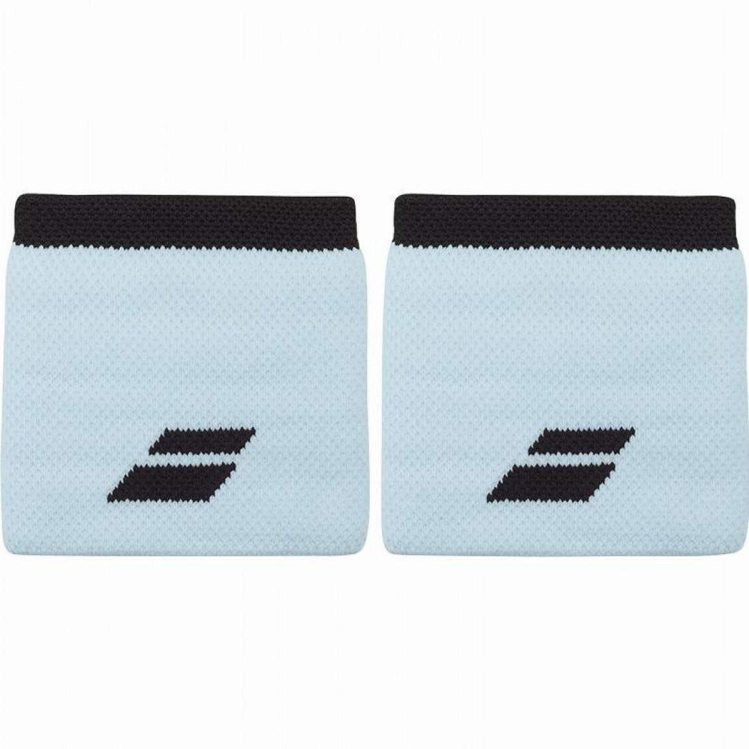 Muñequeras Babolat Logo Azul Claro Negro 2 Unidades