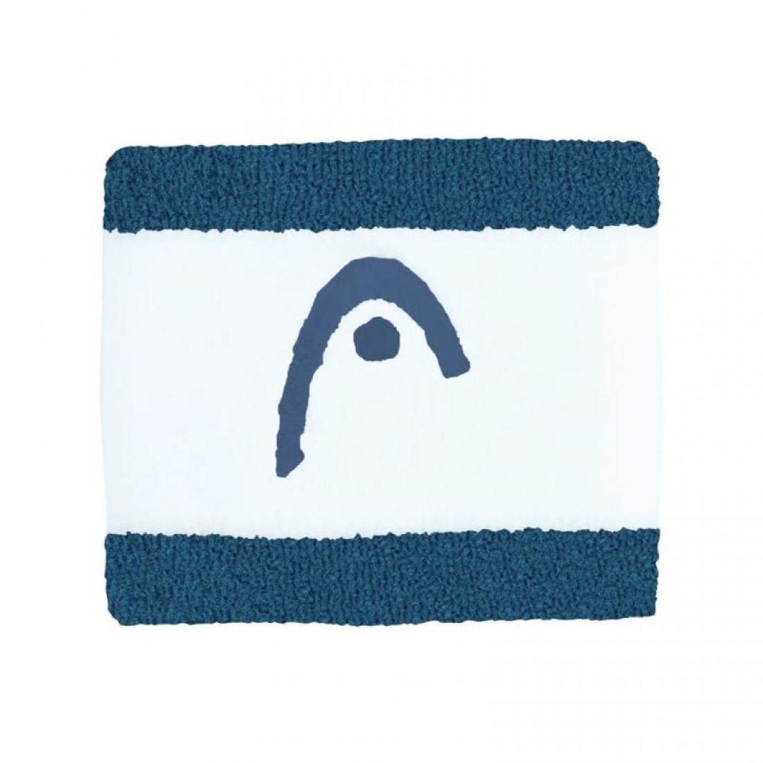Munequeras Head Striped 2.5 Azul Teal Blanco 2 Unidades
