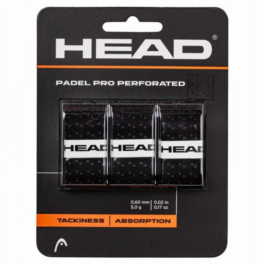 Overgrips Head Padel Pro Perforado Negro 3 Unidades