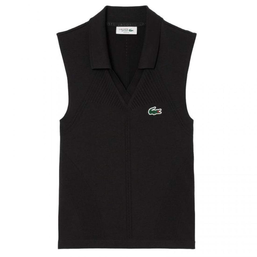 Polo Lacoste Tight Fit Negro Mujer