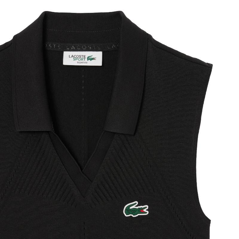 Polo Lacoste Tight Fit Nero Donna