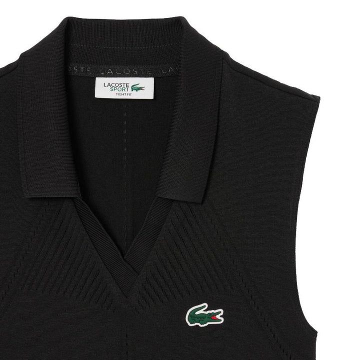 Polo Lacoste Tight Fit Nero Donna